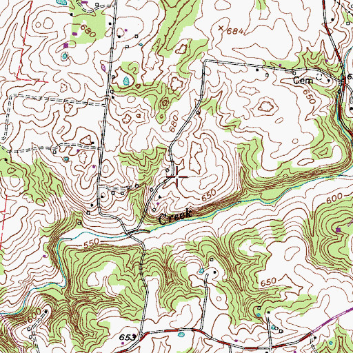 Topographic Map of Nicholson Cemetery, TN