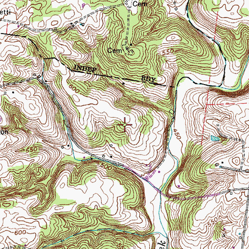 Topographic Map of Power Cemetery, TN