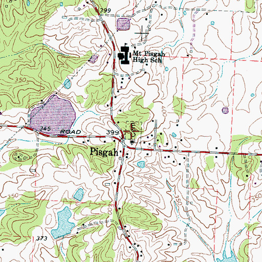 Topographic Map of Pisgah Cemetery, TN