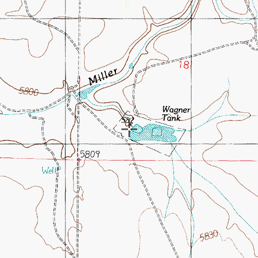 Topographic Map of Wagner Tank, AZ