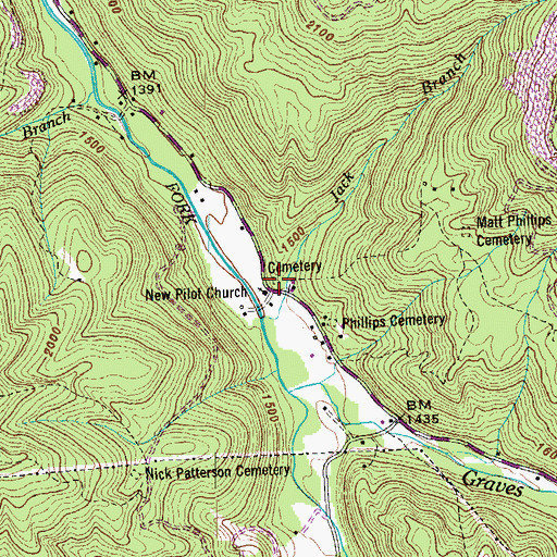 Topographic Map of New Pilot Cemetery, TN