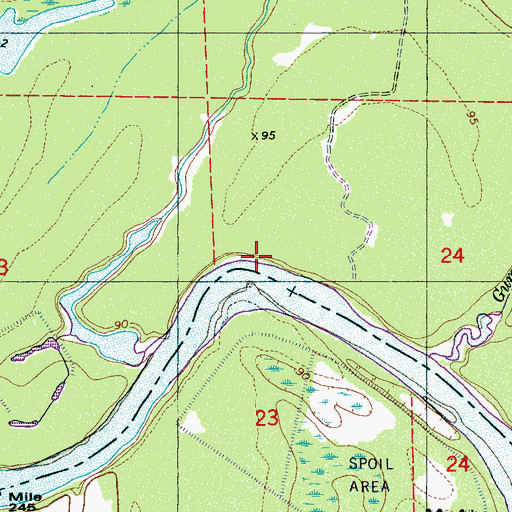 Topographic Map of McAlpines Landing (historical), AL