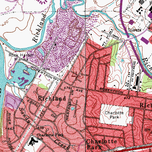 Topographic Map of James Avenue Church of Christ, TN