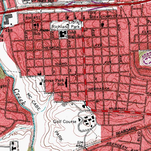 Topographic Map of Sylvan Park Freewill Baptist Church, TN