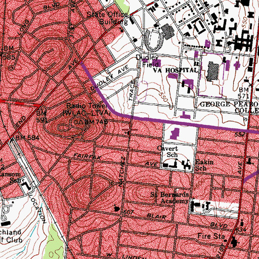 Topographic Map of Blakemore Church of the Nazarene, TN