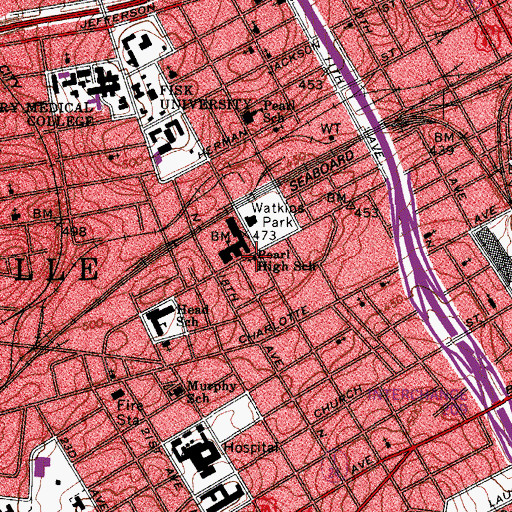 Topographic Map of Friendship Missionary Baptist Church, TN