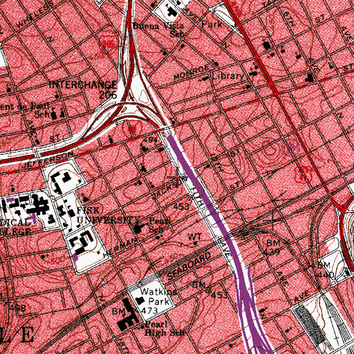 Topographic Map of Bethel Church of God, TN