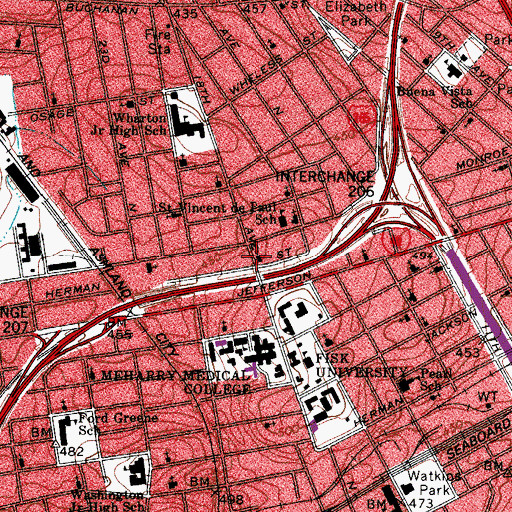 Topographic Map of Lee Chapel African Methodist Episcopal Church, TN