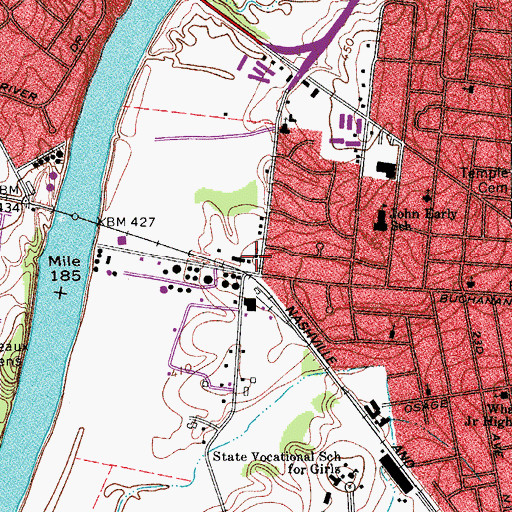 Topographic Map of Howard United Church, TN
