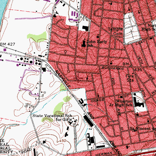 Topographic Map of Bethlehem United Primitive Baptist Church, TN