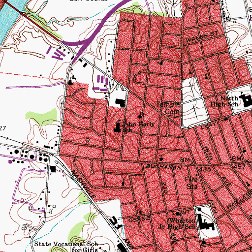 Topographic Map of Hillcrest Seventh Day Aventist Church, TN