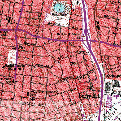 Topographic Map of Community Missionary Baptist Church, TN