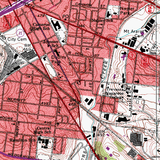 Topographic Map of Morning Star Missionary Baptist Church, TN
