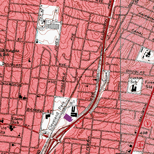 Topographic Map of First Street Missionary Baptist Church, TN