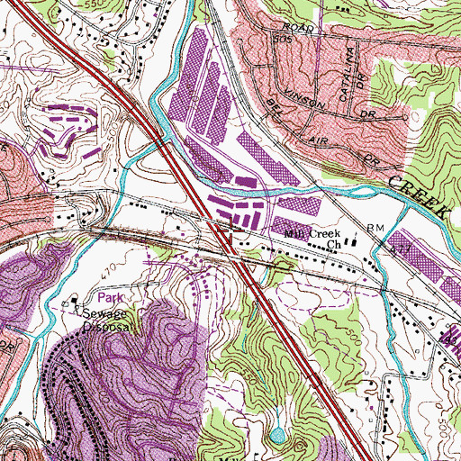 Topographic Map of Antioch Community Church of God, TN