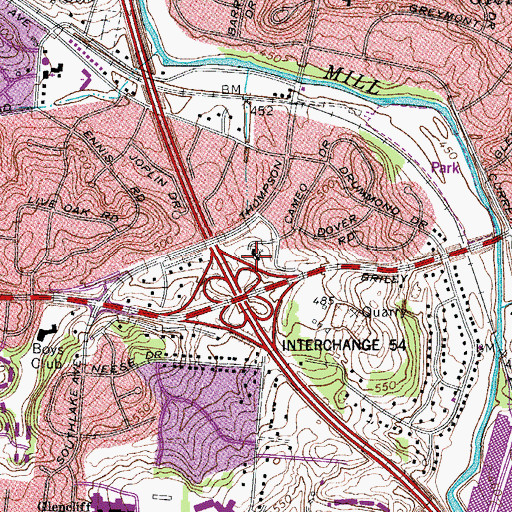 Topographic Map of Glencliff United Methodist Church, TN