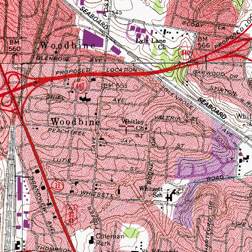 Topographic Map of Bible Tabernacle, TN
