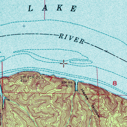 Topographic Map of Pickwick Lake, AL