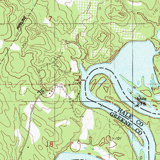 Topographic Map of Merriweather Reef, AL