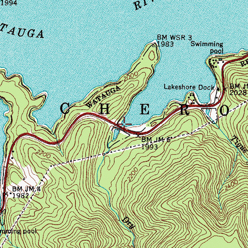 Topographic Map of Dry Branch, TN