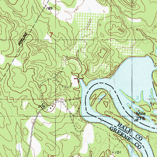 Topographic Map of Merriwethers Landing (historical), AL