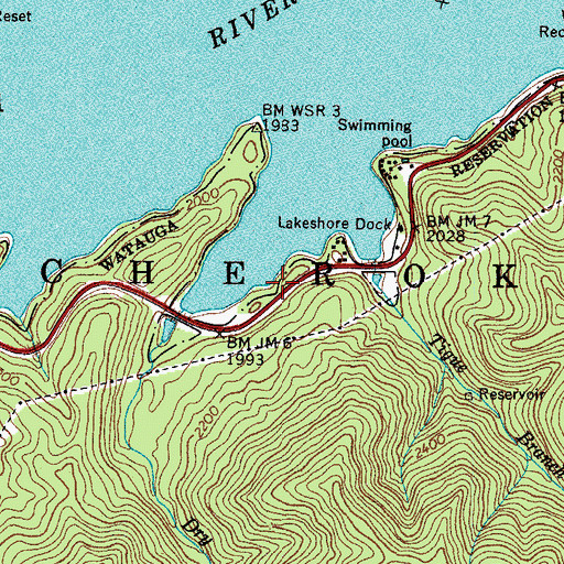 Topographic Map of YS Men Picnic Area, TN