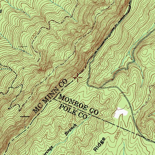 Topographic Map of Starr Mountain Trail, TN