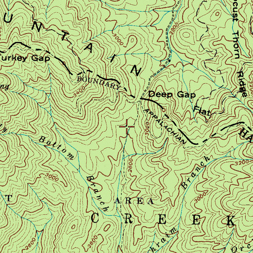 Topographic Map of Deep Gap Shelter, TN