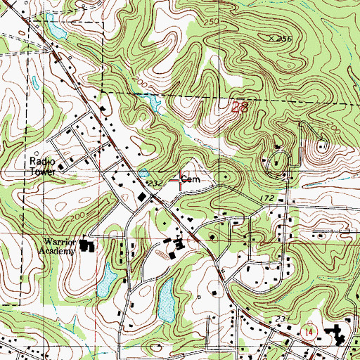 Topographic Map of Mesopotamia Cemetery, AL