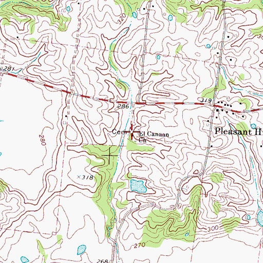 Topographic Map of Elcanaan Cemetery, TN