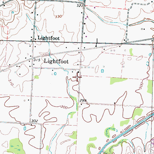 Topographic Map of Lightfoot Cemetery, TN