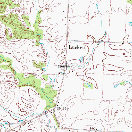 Topographic Map of Luckett Church, TN
