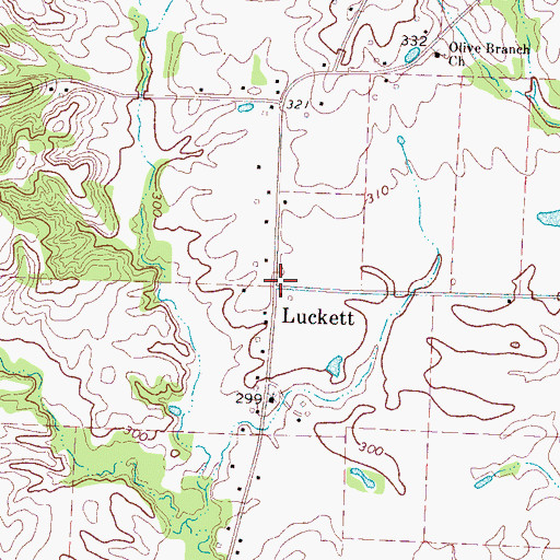 Topographic Map of Luckett School (historical), TN
