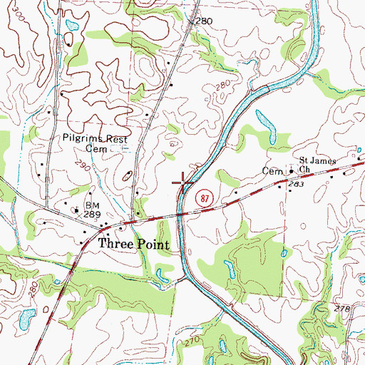 Topographic Map of Rosenwald School (historical), TN