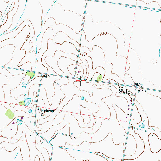 Topographic Map of Church of Christ (historical), TN