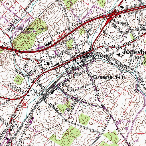 Topographic Map of Nanatlugunyi (historical), TN