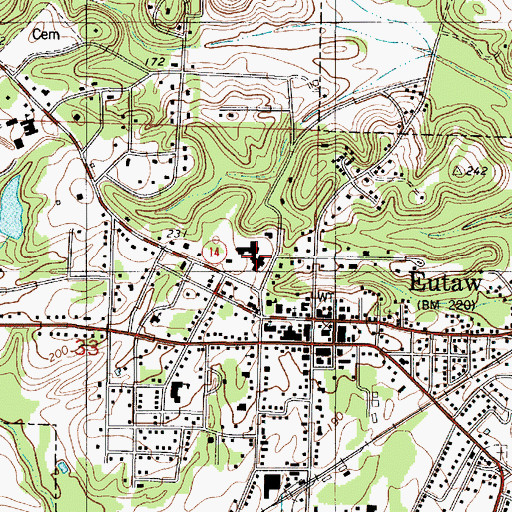 Topographic Map of Miles College, AL