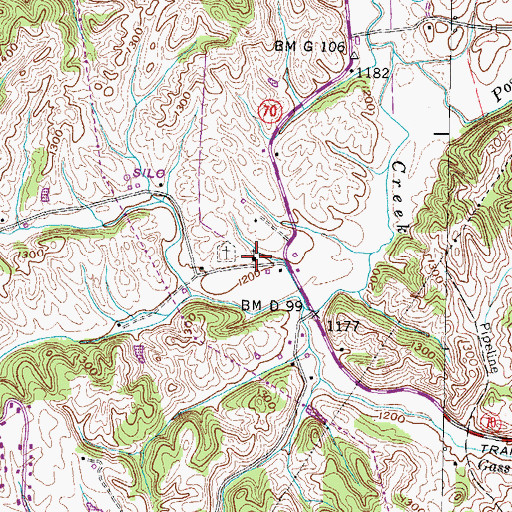 Topographic Map of New Bethel Cumberland Presbyterian Church, TN