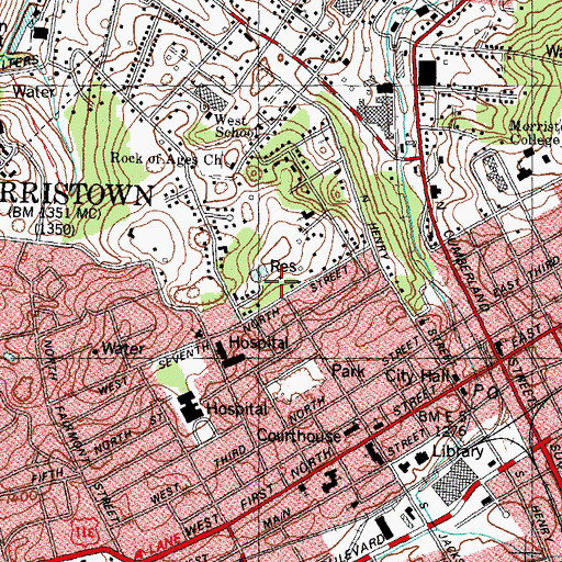 Topographic Map of Barron Park, TN