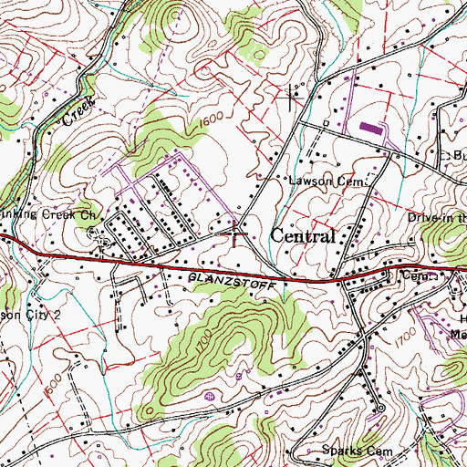 Topographic Map of Harbor Light Baptist Church, TN