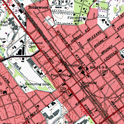 Topographic Map of North Atlantic Street Historic District, TN
