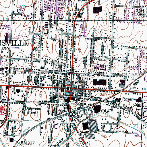 Topographic Map of Temple Adas Israel, TN