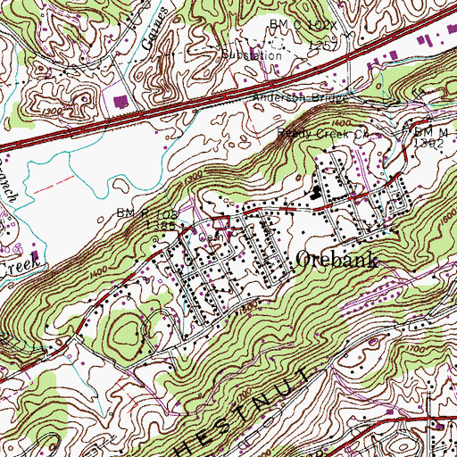 Topographic Map of Gaines Cemetery, TN