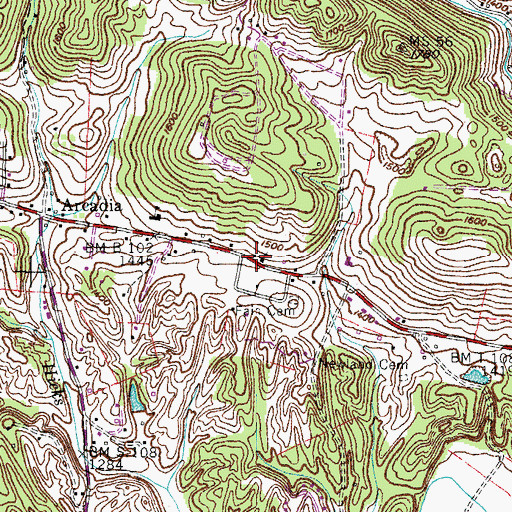 Topographic Map of Union Church, TN