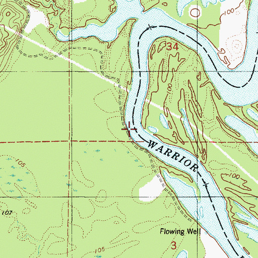 Topographic Map of Morrows Landing (historical), AL