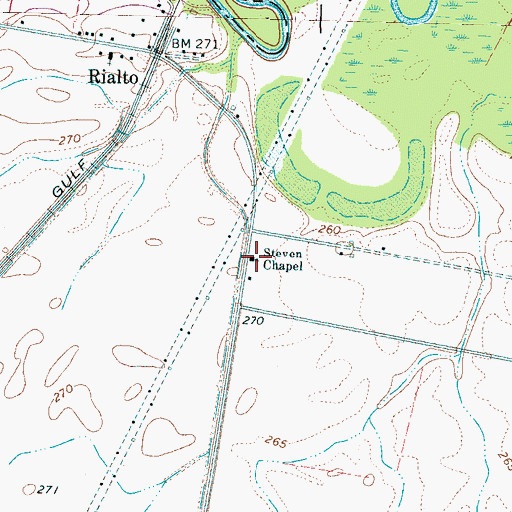 Topographic Map of Steven Chapel, TN