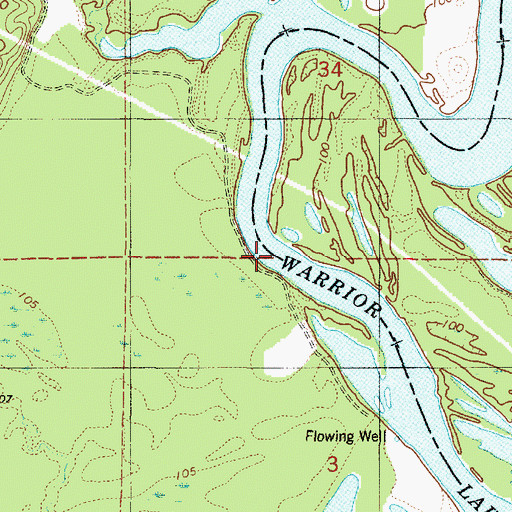 Topographic Map of Morrow Rock, AL