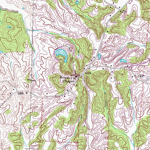 Topographic Map of Beasleys Chapel, TN