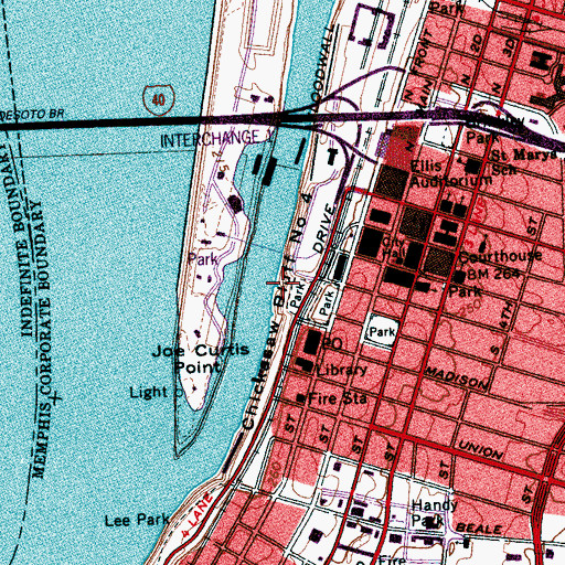Topographic Map of Chickasaw Bluff Number Four, TN