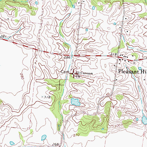 Topographic Map of El Canaan Church, TN